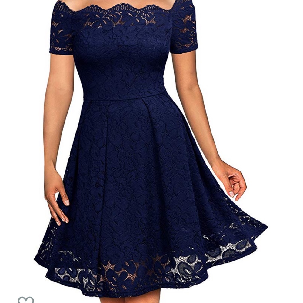 Navy Amazon Off the Shoulder Dress